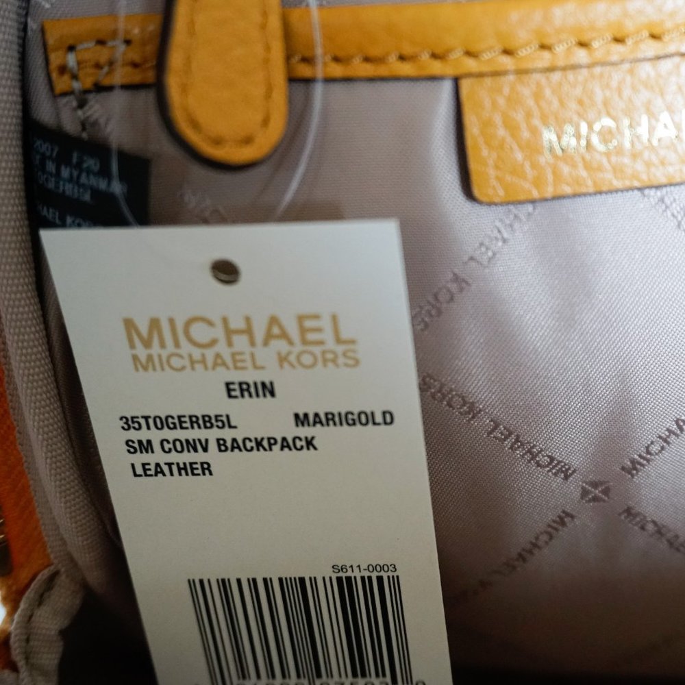 Michael Kors Erin MINI Backpack Yellow Marigold - Picture 11 of 11